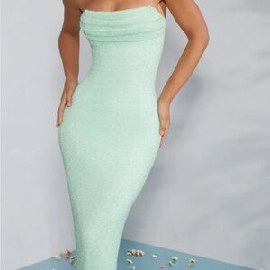 Elegant Mint Green Strapless Dress